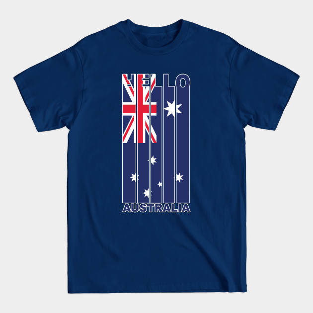 Discover Hello Australia Vertical Australian Flag - Australia - T-Shirt