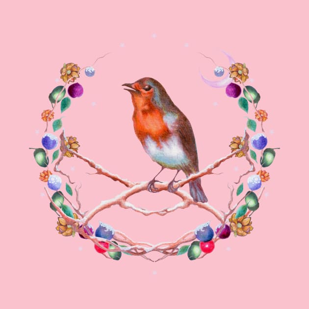 Robin Song and Berry Wreath by nocturne-design