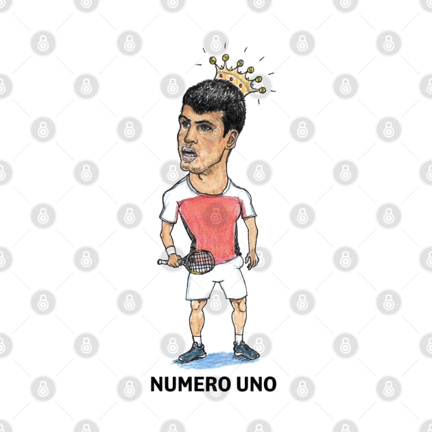 Carlos Alcaraz Numero Uno Caricature by dizzycat-biz