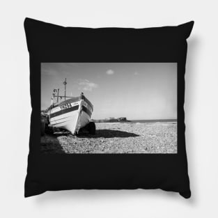 Traditional fishing boat on Cromer beach, Norfolk Pillow