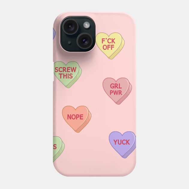 Feminist Stickers, feminism sticker, grl pwr, conversation hearts Phone Case by The Brooklyn Vibe