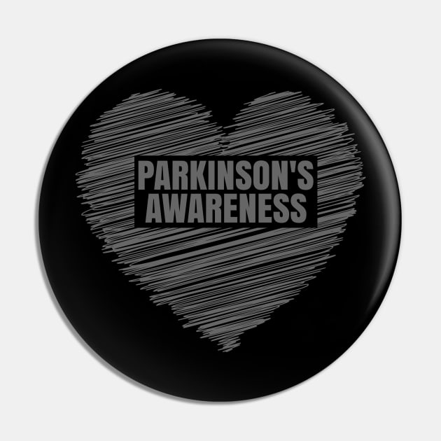 Heart Parkinson's Disease Awareness Pin by JFE Designs