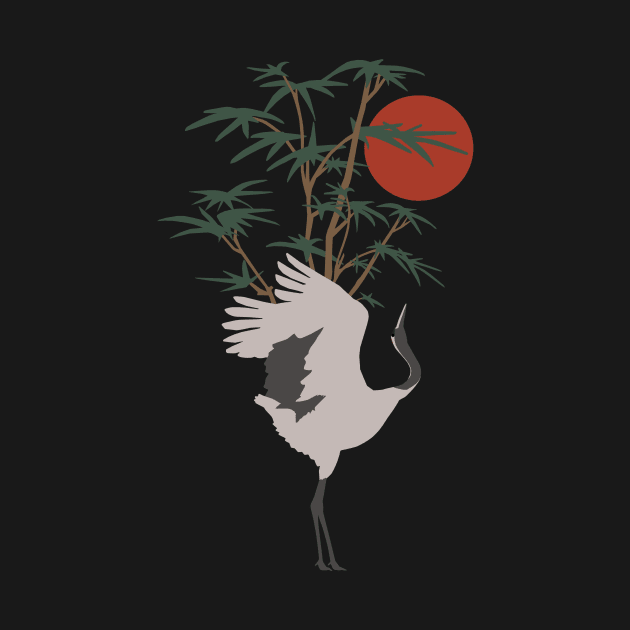 Prancing Crane by artsandherbs