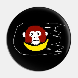A Pirate Monkey Jolly Roger Flag Pin