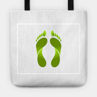 Foot print with leaves Tote