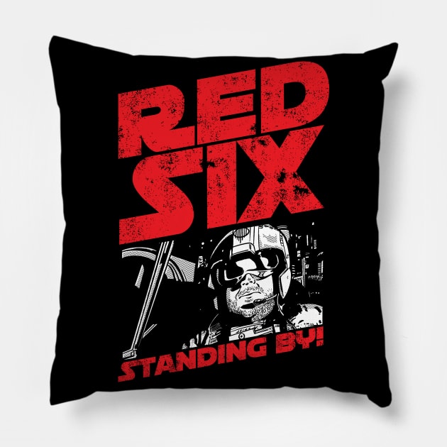 Red Six Standing By Pillow by mannypdesign