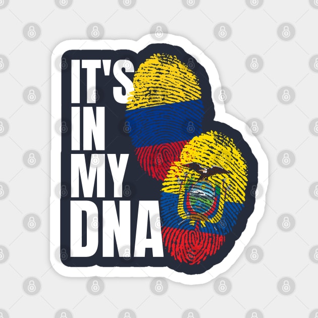 Ecuadorian And Colombian DNA Mix Flag Heritage Gift Magnet by Just Rep It!!