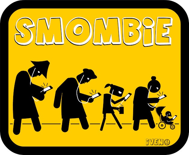 SMOMBIE- Smart Phone Zombie Kids T-Shirt by iveno