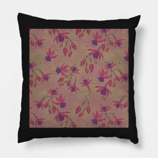 Fabulously Fuchsias (natural) Pillow