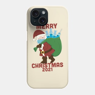 Vaccination Santa Merry Christmas 2021 Funny Phone Case