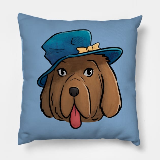 Fancy Hat Dog Pillow by jastinamor