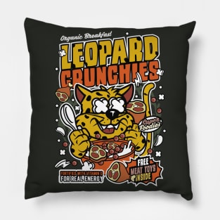 Retro Cereal Box Leopard Crunchies // Junk Food Nostalgia // Cereal Lover Pillow