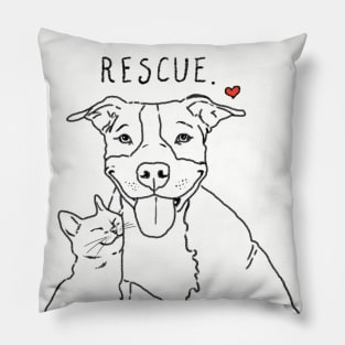 Rescue Pit Bull and Cat Pillow