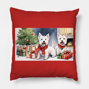 Christmas Westies Pillow