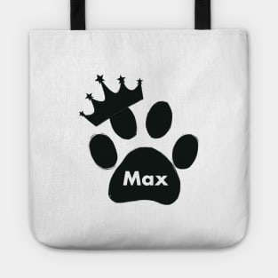 Max cat name made of hand drawn paw prints Tote