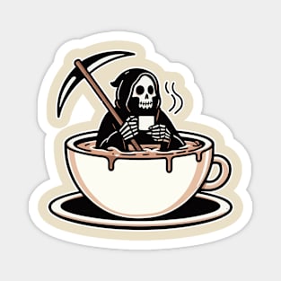 grim reaper coffee bath Magnet