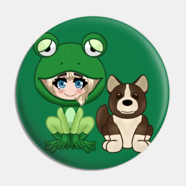 Frog Fiona and Plush Hewie Pin by Lunaguini