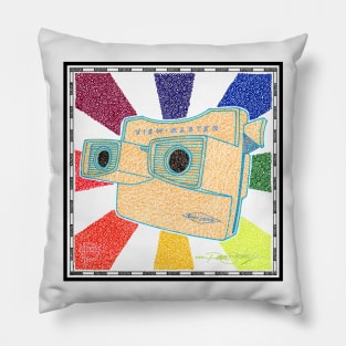 Viewmaster Viewer Circle Design Pillow