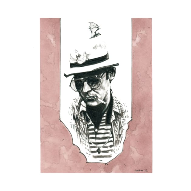 Hunter S Thompson by Beau Berkley Art