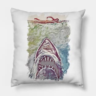 Jaws Abstract Alternate Fan Art Poster Pillow