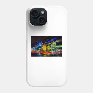 Tram rushing past Southern Cross Railway Station, Melbourne, Victoria, Australia. Phone Case