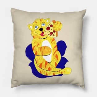 Cat Eating Pizza Pillow