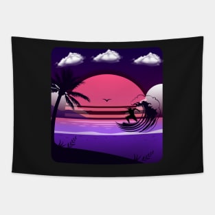 Aesthetic beach water surfer Tapestry