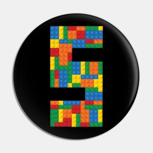 Fifth Birthday Lego Blocks Pin