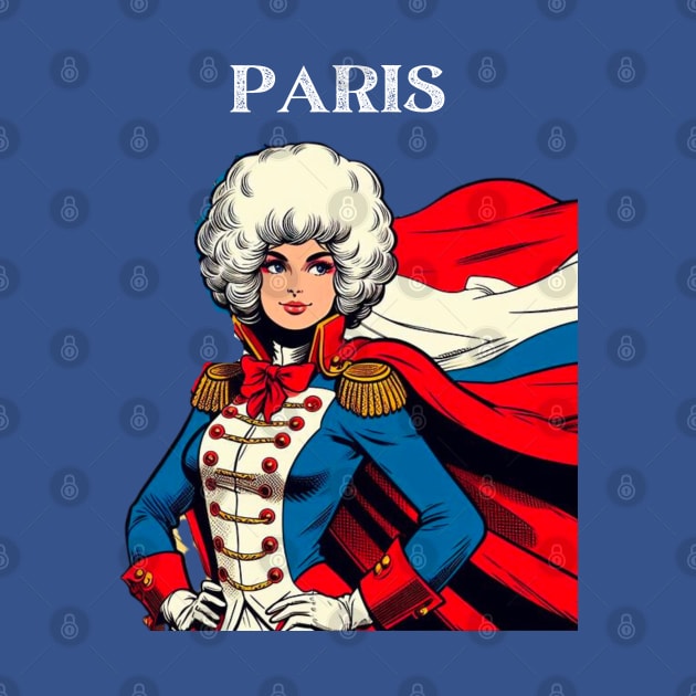 Paris France Female Comic Book Superhero by Woodpile