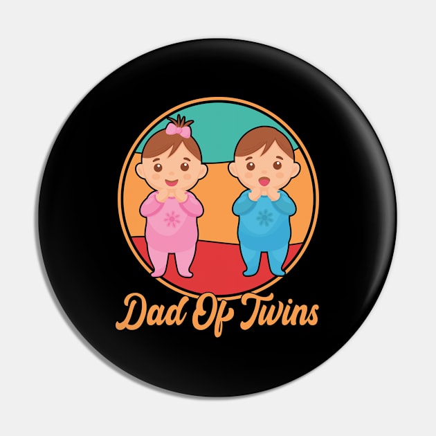 Dad Of Twins Classic Overachiever Fathers Day Twin Parents Pin by KB Badrawino