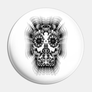 Sugarskull, Ornament Skull,  trippy,psychedelic Pin