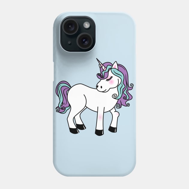 Kawaii unicorn Phone Case by Pendientera