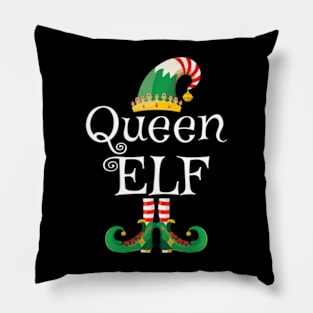 Queen Elf Women Funny Family Matching Elf Christmas Pillow