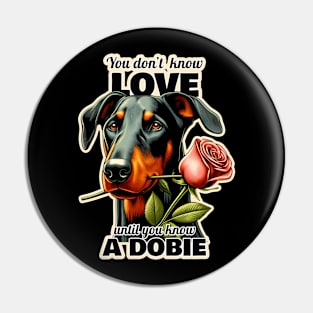 Doberman Valentine's day Pin