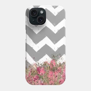 Shabby Chevron Stripes in Gray & White Phone Case