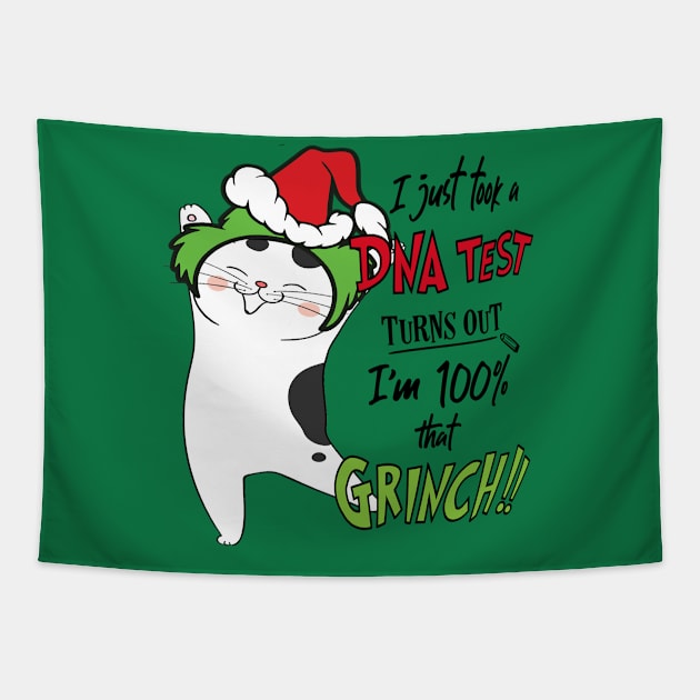 I Just Took A DNA Test Turns Out I'm 100% That Grinch Funny Ugly Christmas Tapestry by albertperino9943