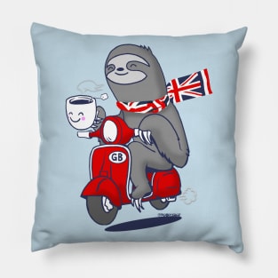 Happy Tea Sloth Pillow