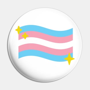 Trans Pride Flag Sparkle Emoji Pin