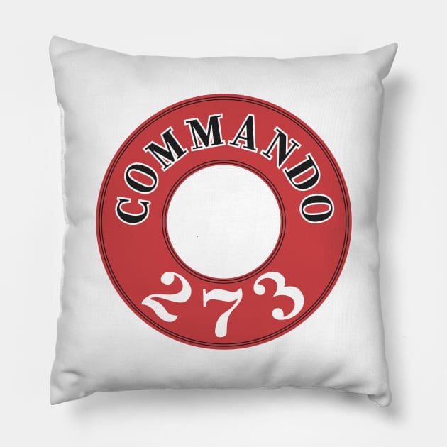 273 Commando - Engine Label Pillow by jepegdesign