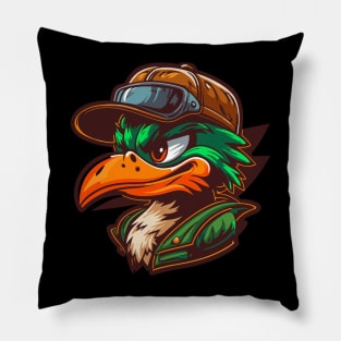 cool duck or goose character Pillow