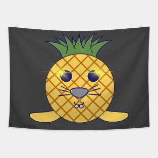 Kawaii Cute Cool Pineapple Baby Seal Tapestry