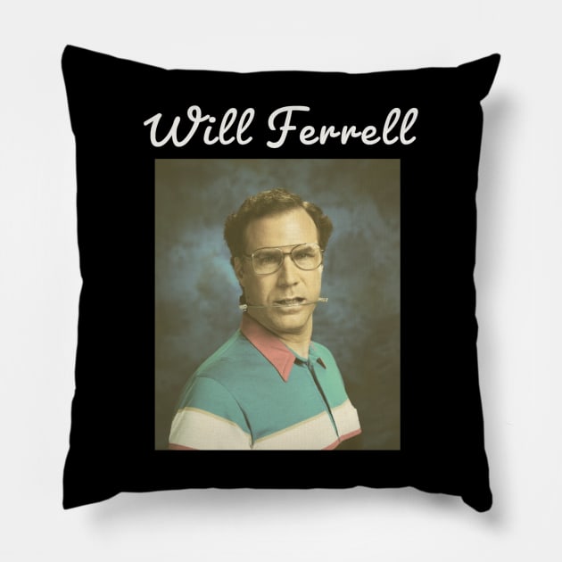 Will Ferrell \ 1967 Pillow by DirtyChais