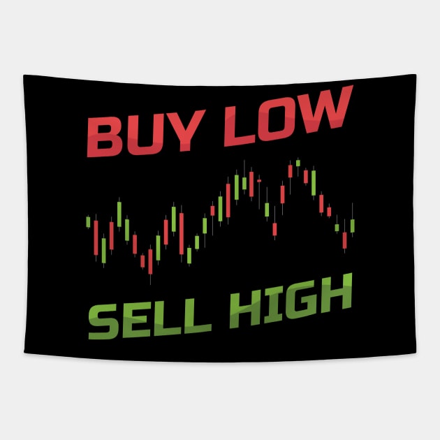 Sell High - Buy Low Sell High Forex Stock Trading Trader Tapestry by Riffize