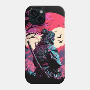 Vaporwave Samurai 80's 90's Retro Japanese Anime Aesthetic Phone Case