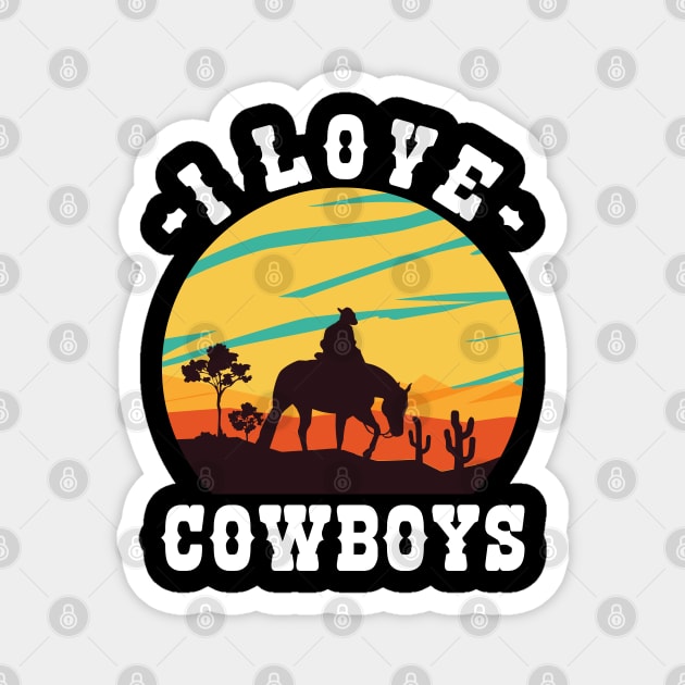 I Love Cowboys v7 Magnet by Emma