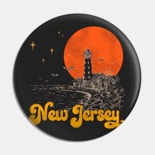 Vintage State of New Jersey Mid Century Distressed Aesthetic Pin