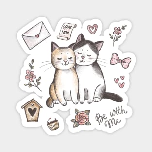 Lovely Cats / Be with me Magnet