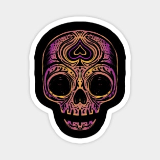 Sugar Skull - pink yellow Magnet