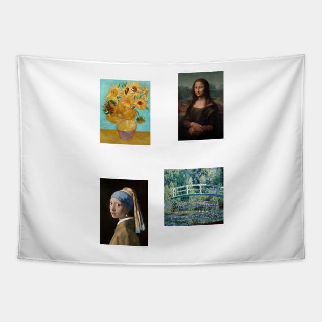 Classical Famous Art Painting Pack Tapestry by opptop