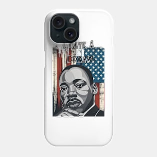 "Eternal Dream: MLK Tribute in Monochrome" - MLK Civil Rights Activist Phone Case